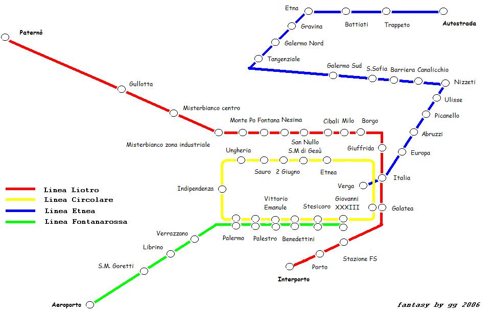 Metropolitana Catania Mappa