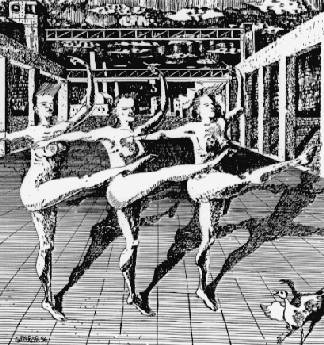 Napoli Bagnoli, trois danseuses dans la nuit de lune