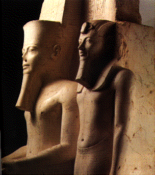 Nefertari con il marito Rames II