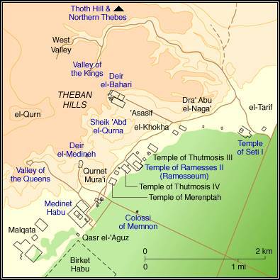 Map of Theban Sites