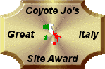 Coyote Jo "Great Italy Site Award"