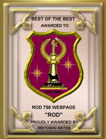 Meiyosho Akitas "BEST OF THE BEST  GOLD AWARD"