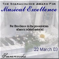 Scaramouche "Musical Excellence Award"