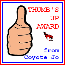 Coyote Jo's THUMB'S UP AWARD