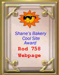 Shane's Bakery Cool Website Award