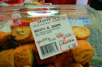 biscotti produzione locale al sesamo del Despar s.Paolino-Milazzo