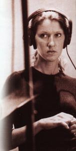 Céline in the recording room