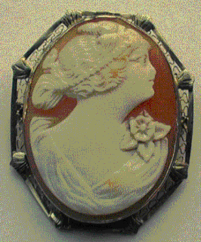 shell cameo brooch