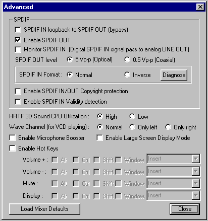 AudioExcel AV511 Settings