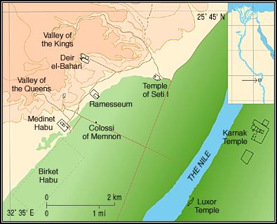 Map of Luxor, Egypt