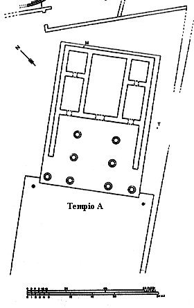 Pianta del Tempio A del santuario di Pyrgi, da G. Colonna