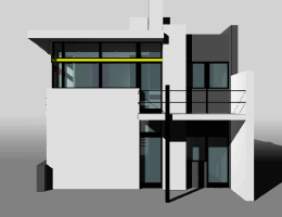 Schroeder house - prospetto render  NE