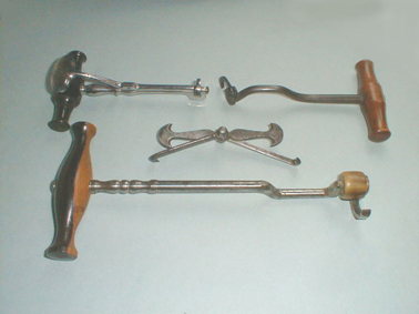 Three   rare 19th century tooth keys and a  good 18th  century pelican.