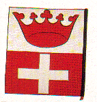 Bandiera della citt antica di Konigsberg ,portata dal Borgomastro Konrad Marscheide.
