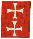 Bandiera della citt di Danzica ,portata da uno dei due Borgomastri.