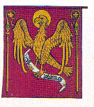 Bandiera del vescovo di Pomerania con il simbolo di San Giovanni Evangelista.