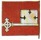 Bandiera Teutonica portata da Thomas von Merheim ,tesoriere dell'Ordine ucciso a Tannenberg.