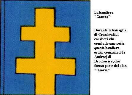 Bandiera Goncza. Combattevano sotto questa bandiera soldati comandati da Andrzej Brochocice Clan Osoria.