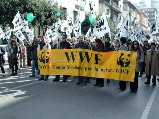 Manifestazione contro il terzo traforo.Pescara 23/2/2002